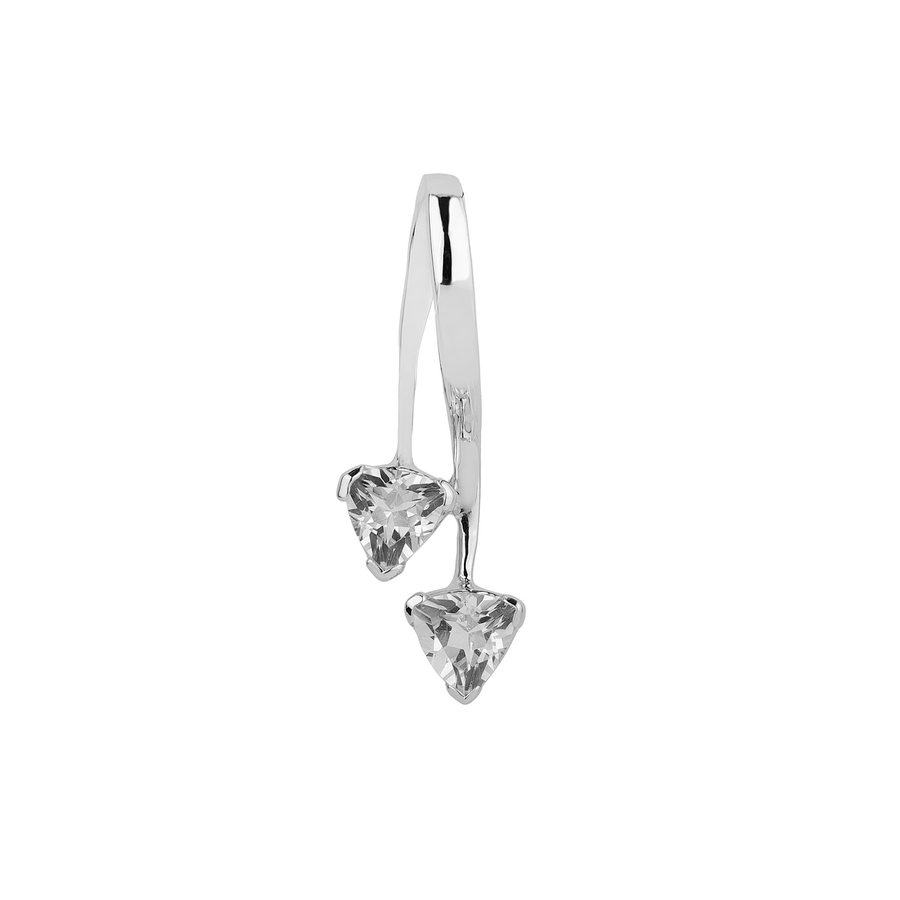 Two trillions on an open hook, silver jewellery setting and finishing capability