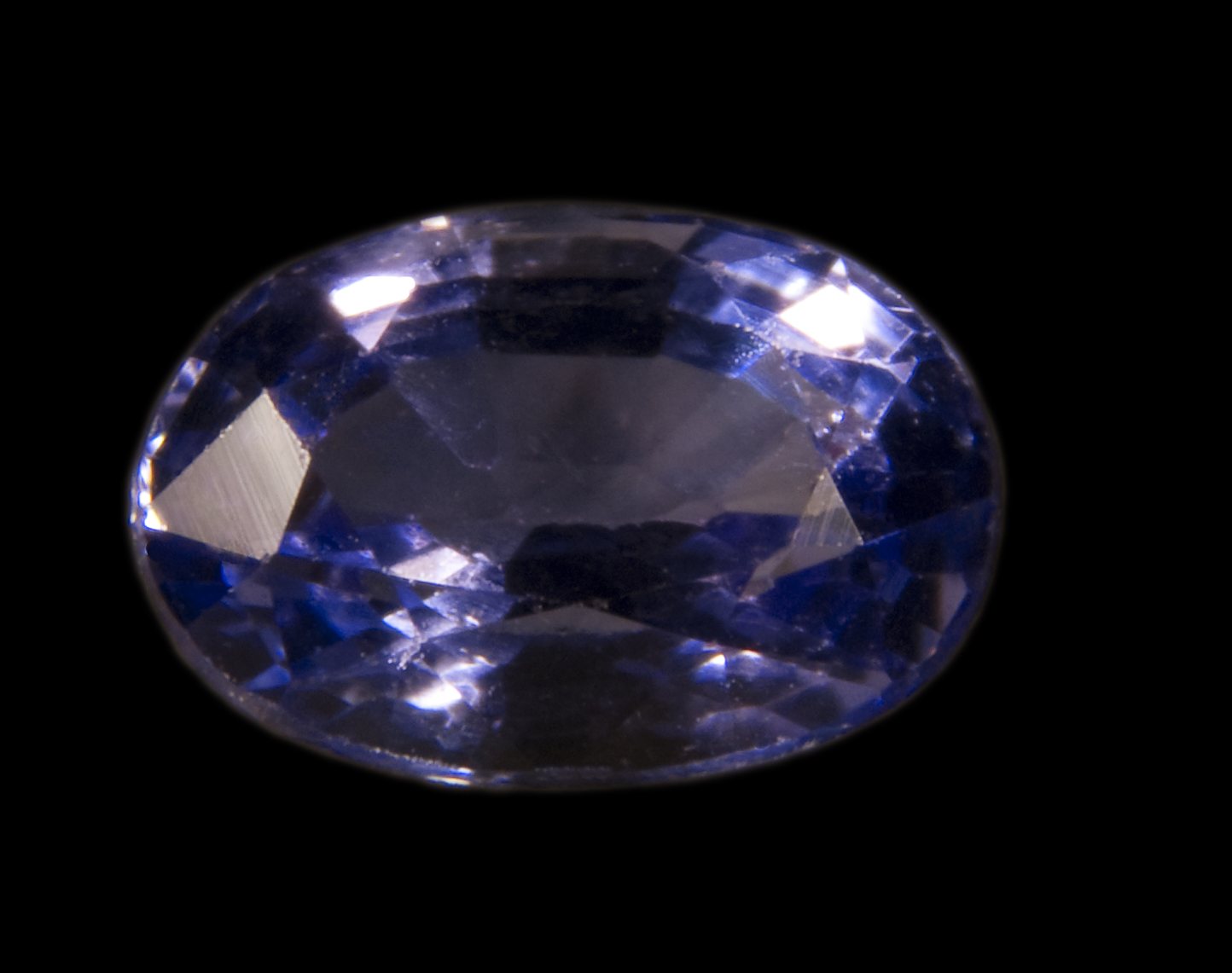 An oval faceted tanzanite