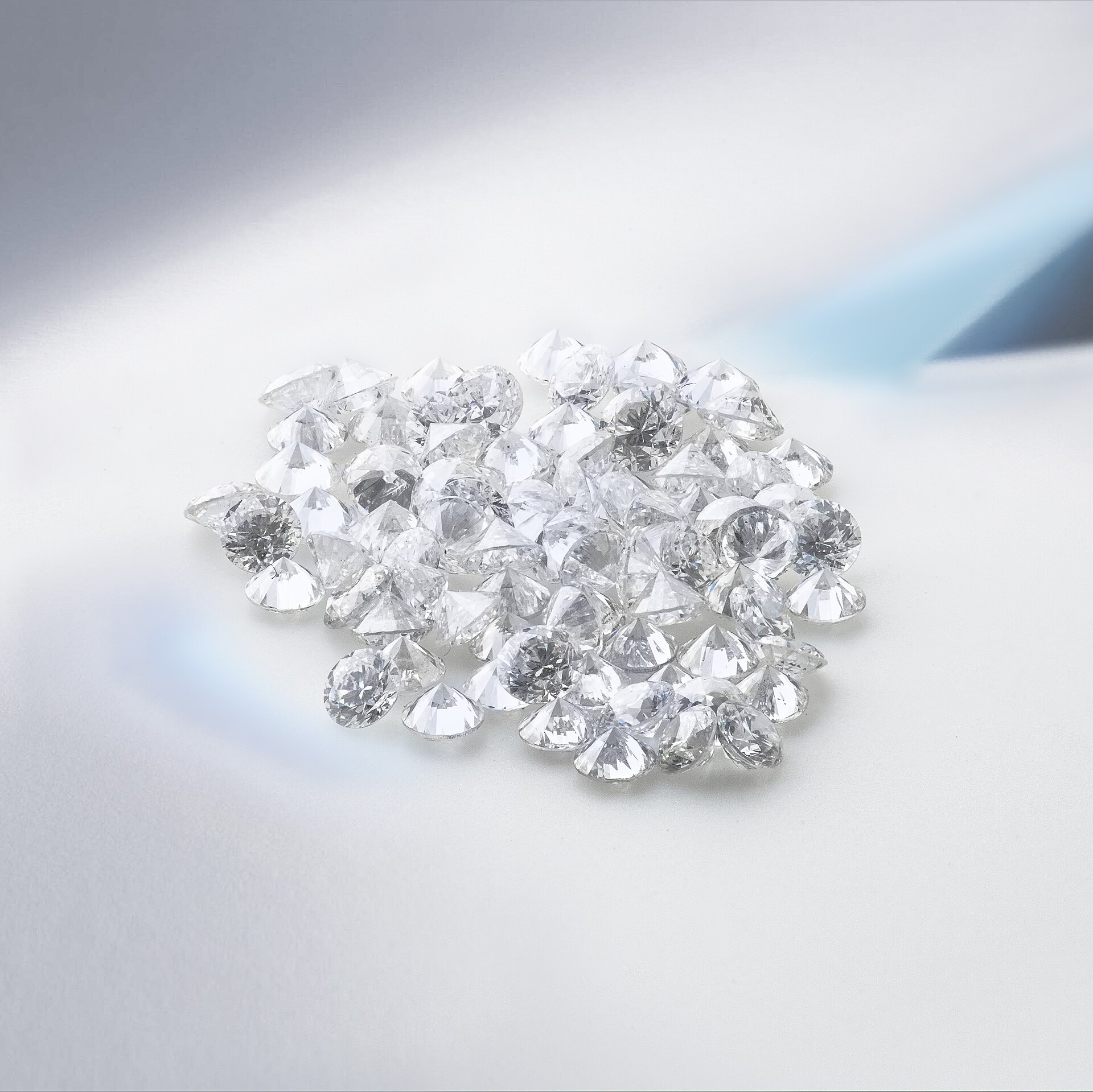 A parcel of colourless lab grown diamonds