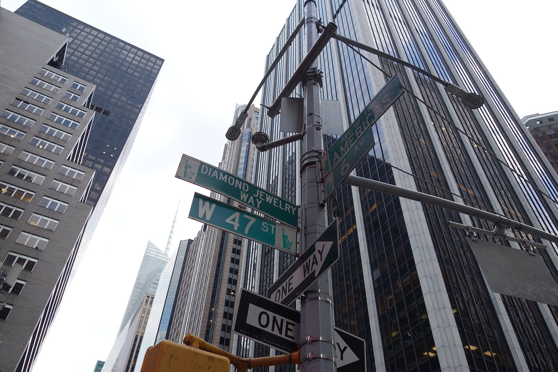 Diamond and Jewelry Way street sign on West 47th Street, New York
