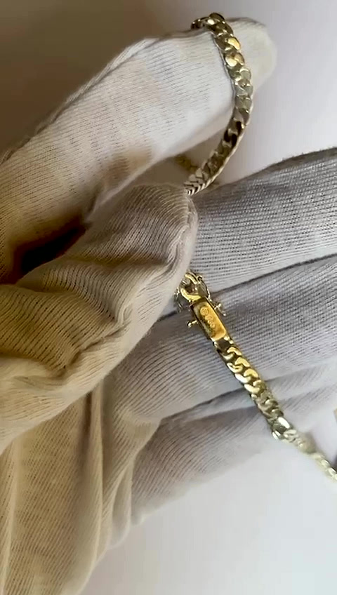 Cuban link chain with box clasp in Argentium silver