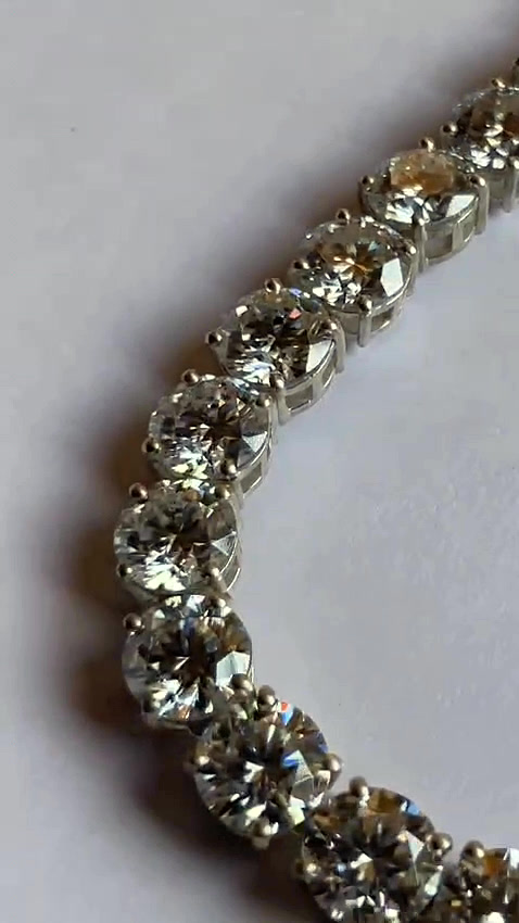 99-carat moissanite tennis chain in Argentium silver